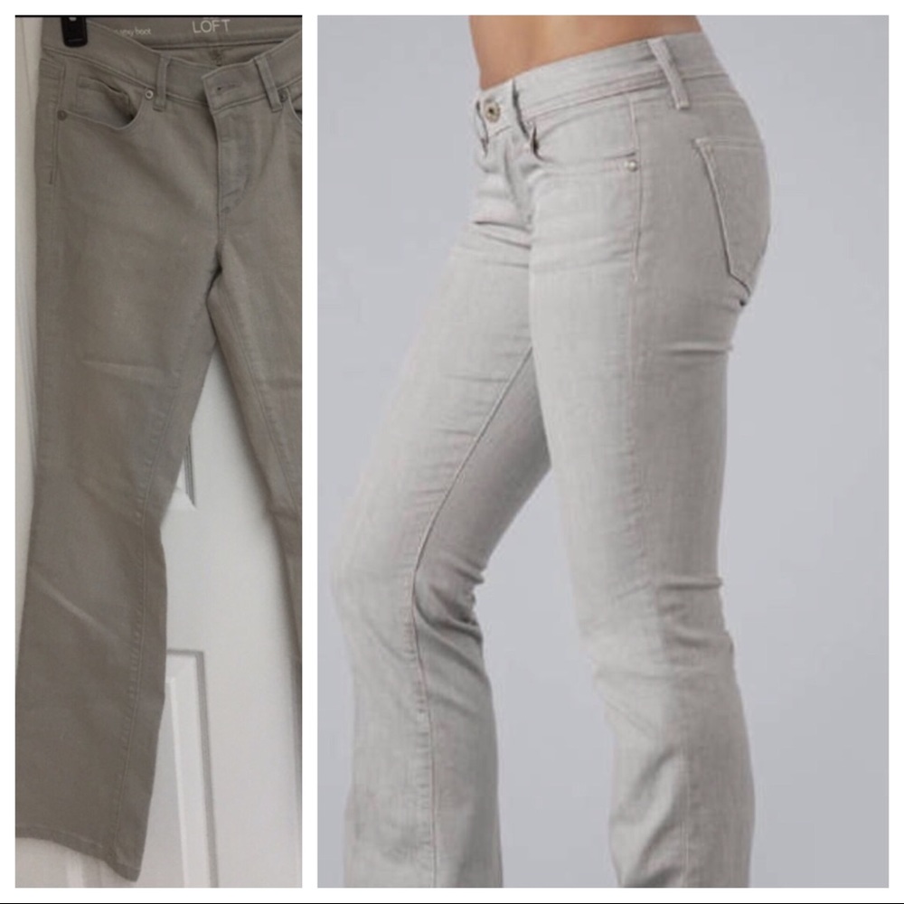 Loft beige-ish gray boot cut jeans